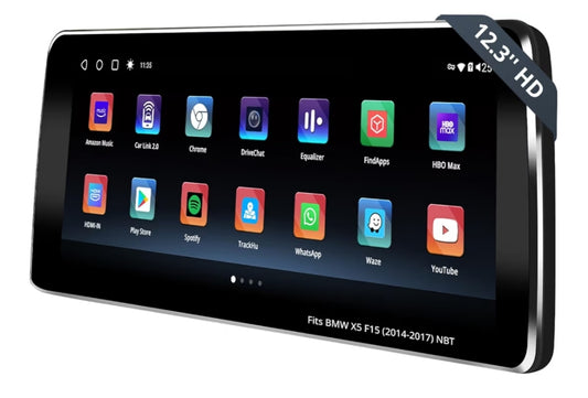 12.3" Android Car Stereo Compatible w/ BMW X5 Series F15 2014-2017 NBT System, 6G+128G, AI DriveChat, Dual Bluetooth, 4G LTE, Wireless CarPlay & Android Auto