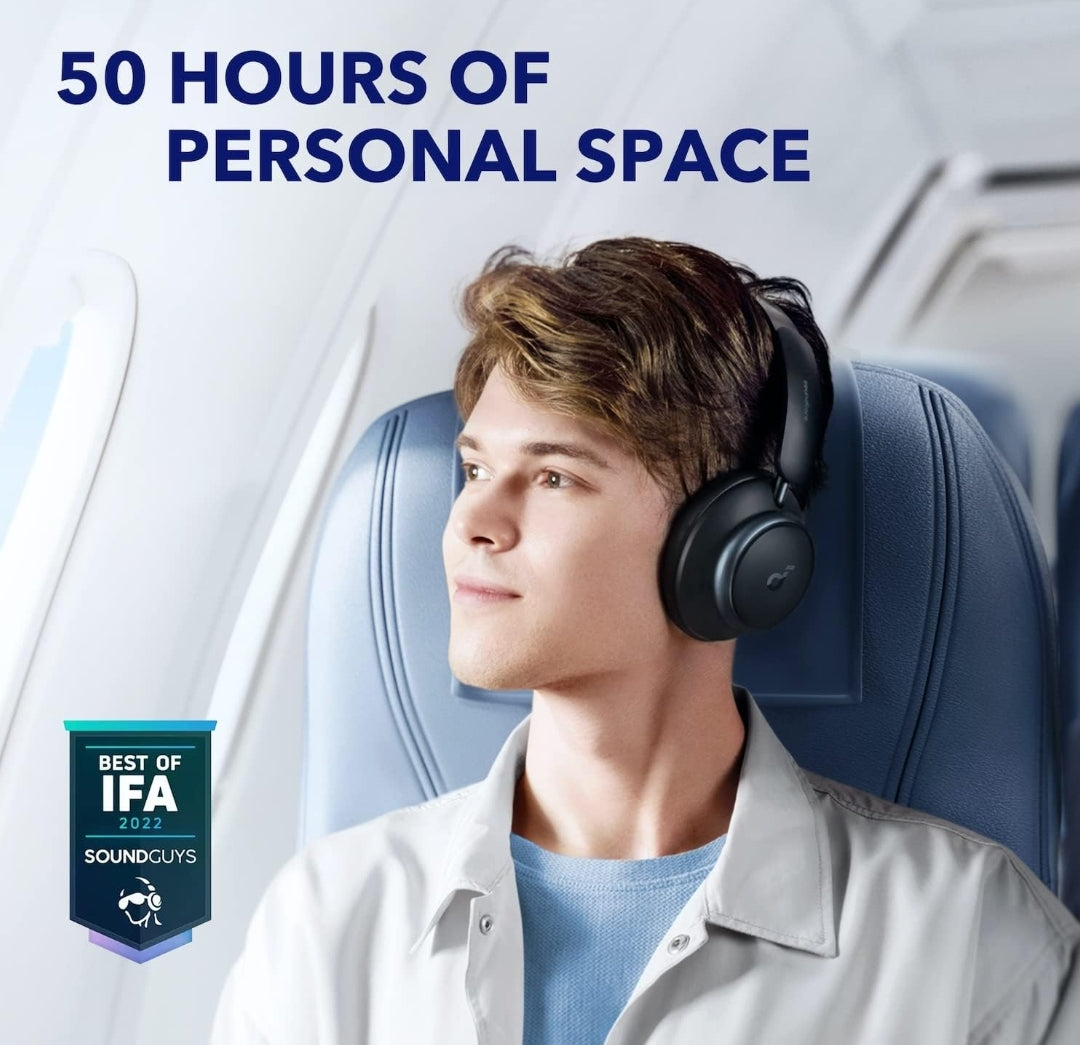 Soundcore by Anker Space Q45 Adaptive Active Noise Cancelling Headphones, Reduce Noise by Up to 98%, 50H Playtime, App Control, LDAC Hi-Res Wireless Audio, Comfortable Fit, Clear Calls, Bluetooth 5.3