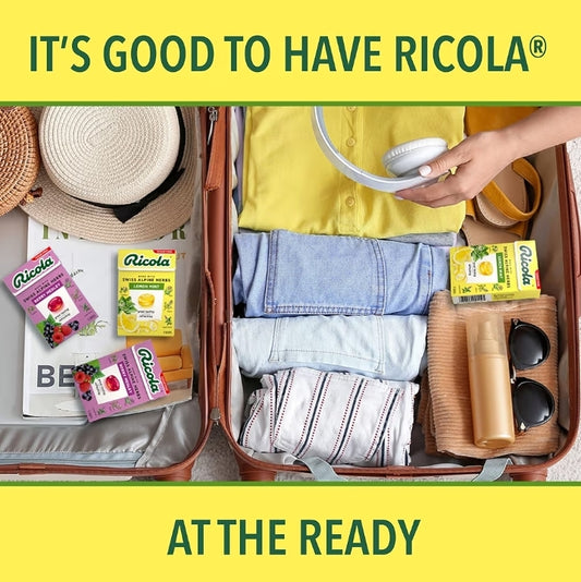 Ricola Box Sugar Free Lemon Mint Travel Sized Voice Refreshment, 18 Drops Per Box (Pack of 10)