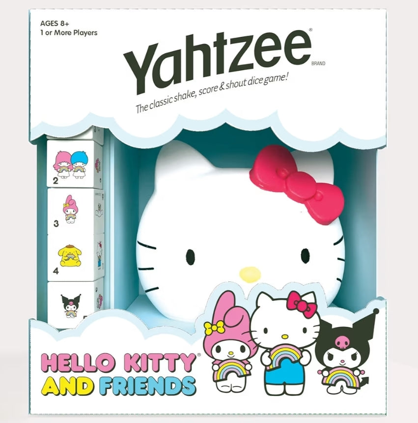 YAHTZEE: Collectible Head Dice Cup, Classic Family Hello Kitty Dice Game