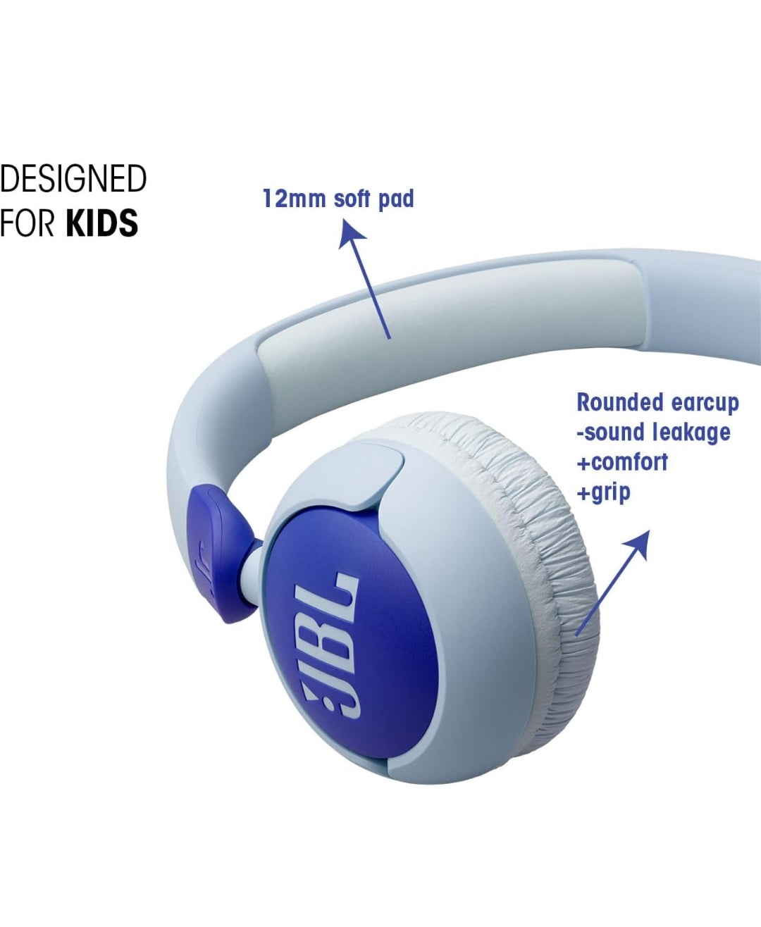 JBL Junior 320 - Wired on-Ear Kids Headphones Safe Sound Built-in mic - NEW