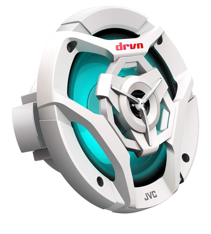 JVC CS-DR620MBL 6.5 Duim Motor & Mariene, Motorsport, Klankstelsel Stereo 2-rigting Luidsprekers met Koel Ingeboude RGB LED-ligte, Weerbestand IPX5, 260 Watt, UV-beskermde Roosters Ingesluit – Swart