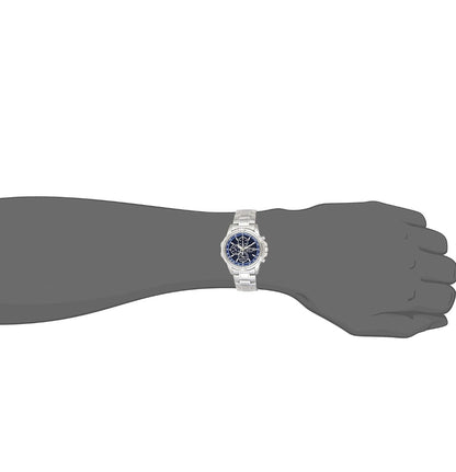 SEIKO Horlosie met Sonkrag-Chronograaf, Datumkalender en LumiBrite-wysers, Vlekvrye Staal en Waterbestand tot 100m - BLOU