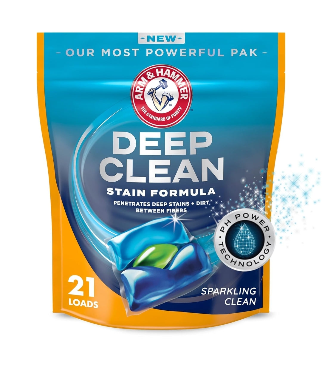 ARM & HAMMER Deep Clean Stain Formula, Laundry Detergent Power Paks (21 ct.)