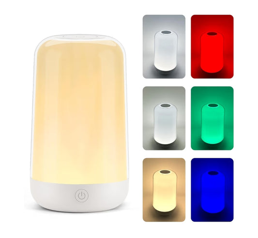 RGB Touch Nagtafellamp, 3 Kleurtemperature Draagbare Herlaaibare Koordlose Naglig, Verstelbare Stemmingsbeligting