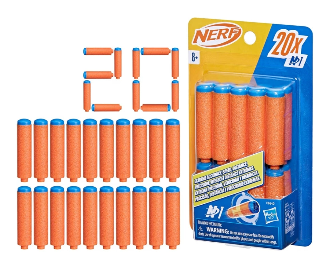 Nerf N Series N1 Darts - Includes 20 Refill Darts - Compatible Only w/ Nerf N Series Blasters (2 PK)