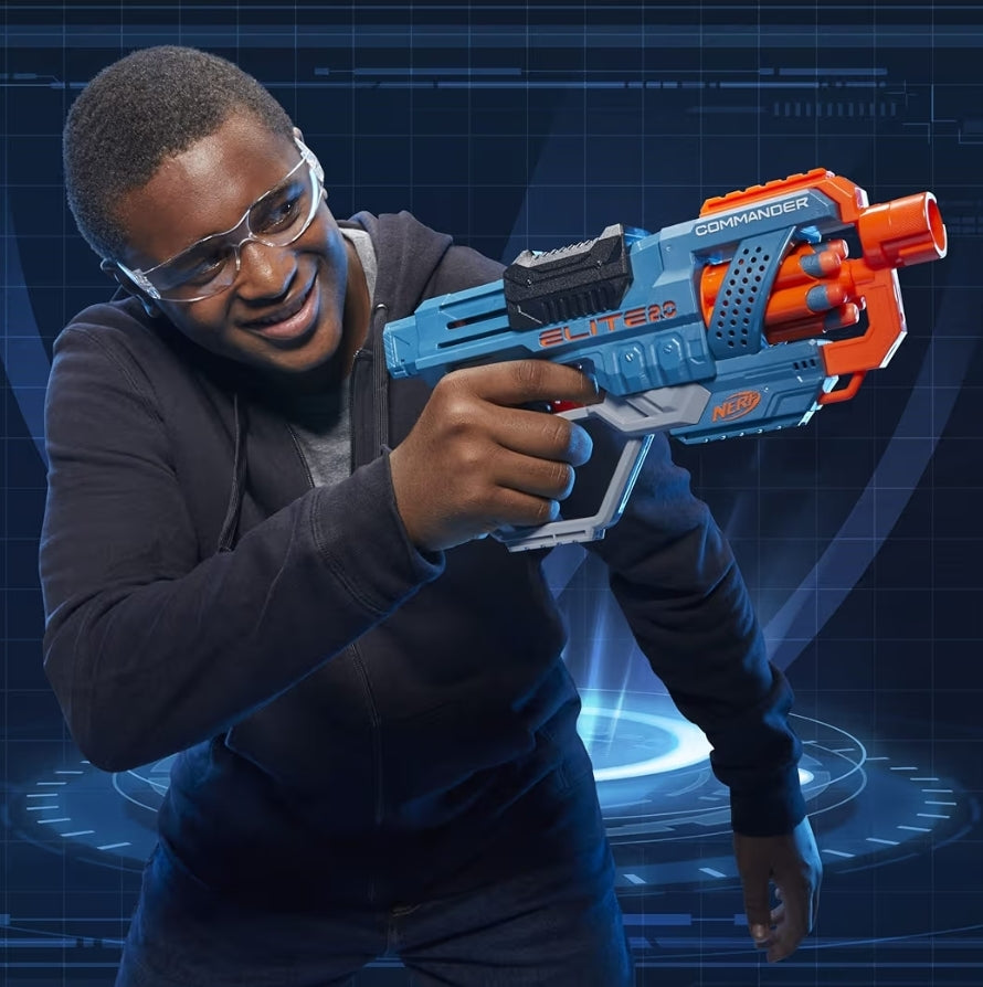 NERF Elite 2.0 Commander RD-6 Dart Blaster w/ 12 Darts - 6-Dart Rotating Drum - Outdoor Toys ( Ages 8 and Up)