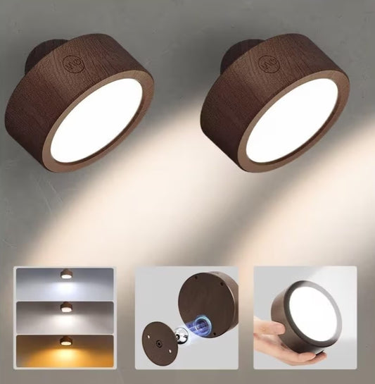 LED Wall Mounted Lights Wall Sconces Lamp Rechargeable, Remote and Touch Control, 360°Rotation, Dimmable, Cordless, 5500mAh(2 PK)
