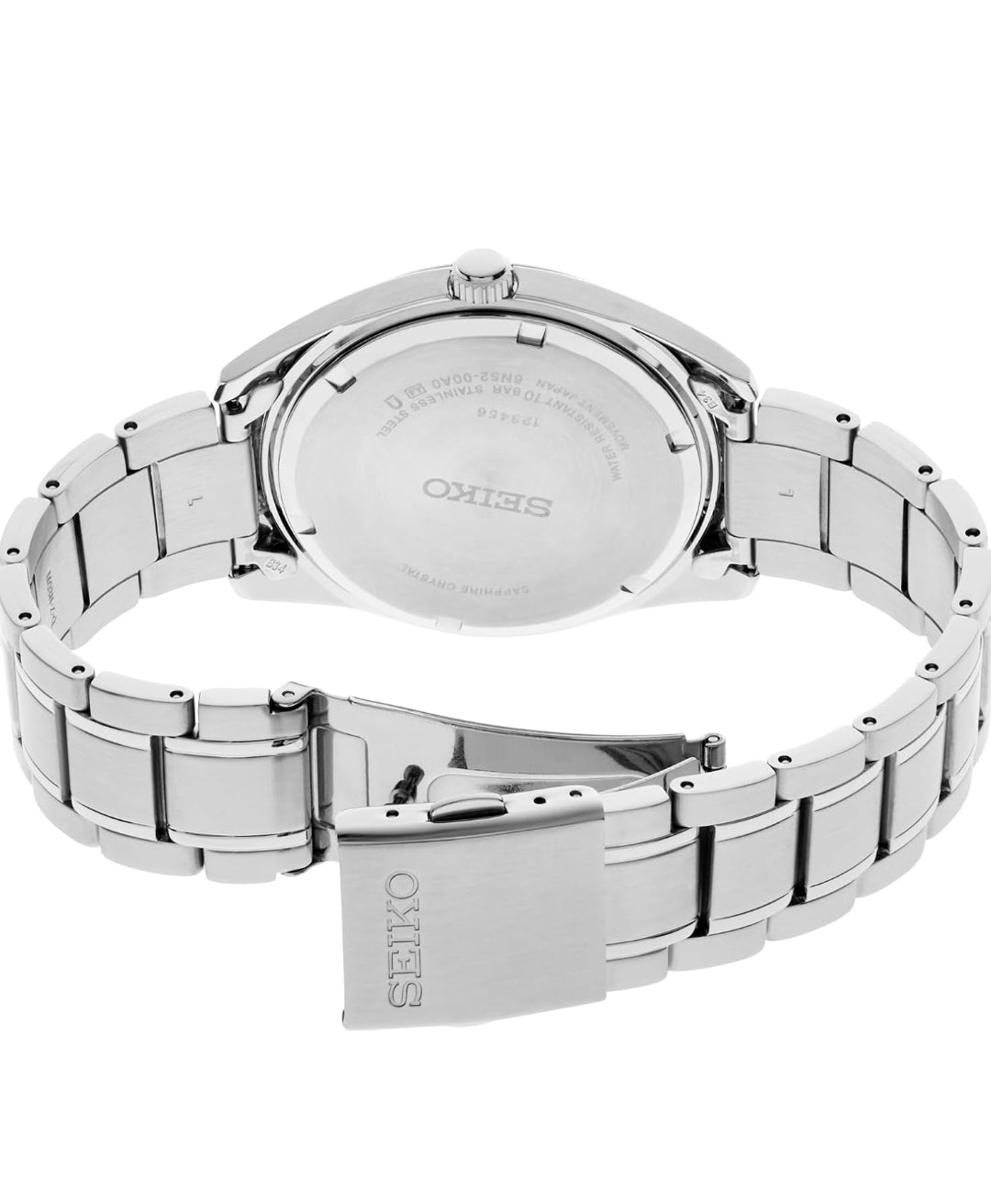 SEIKO Mans Kwarts Horlosie - Groen Wysplaat met Datum, Vlekvrye Staal Armband, 100M Waterbestand - NUUT