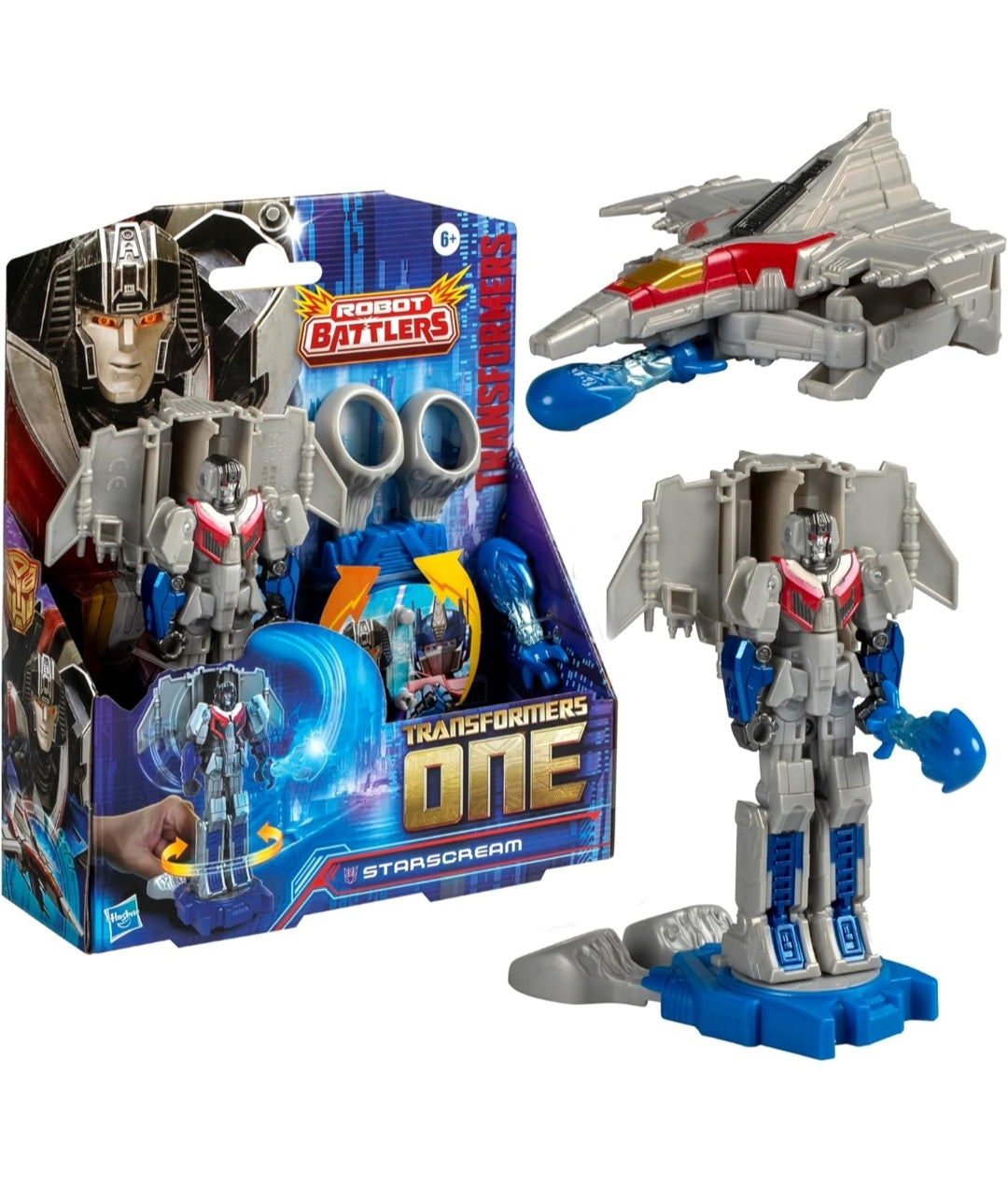 Transformers One Robot Battlers Starscream, 4.5-Inch Robot Action Figure, Interactive Toys for Boys and Girls Ages 6 and Up