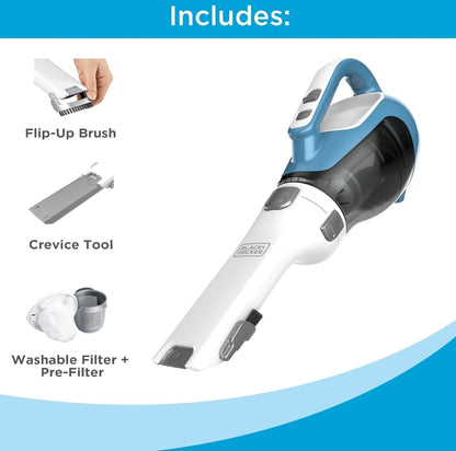 BLACK+DECKER dustbuster AdvancedClean Koordlose Handstofsuier, Kompakte Huis- en Motorstofsuier met Voegstuk (CHV1410L)