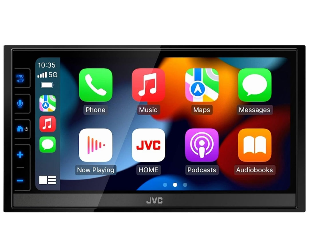 JVC KW-M780BT Lecteur multimédia numérique Apple CarPlay Android Auto, Double Din, écran tactile ACL de 6,8 pouces, AM/FM, Bluetooth, lecteur MP3, port USB, iDatalink Maestro, SiriusXM, amplificateur de classe D, autoradio