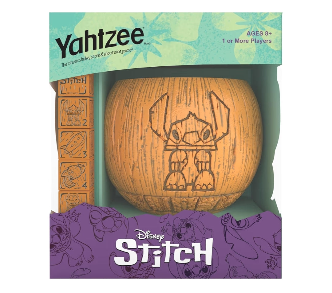 YAHTZEE: Collectible Tiki Style Dice Cup, Classic Dice Game Based on Disney’s Lilo & Stitch