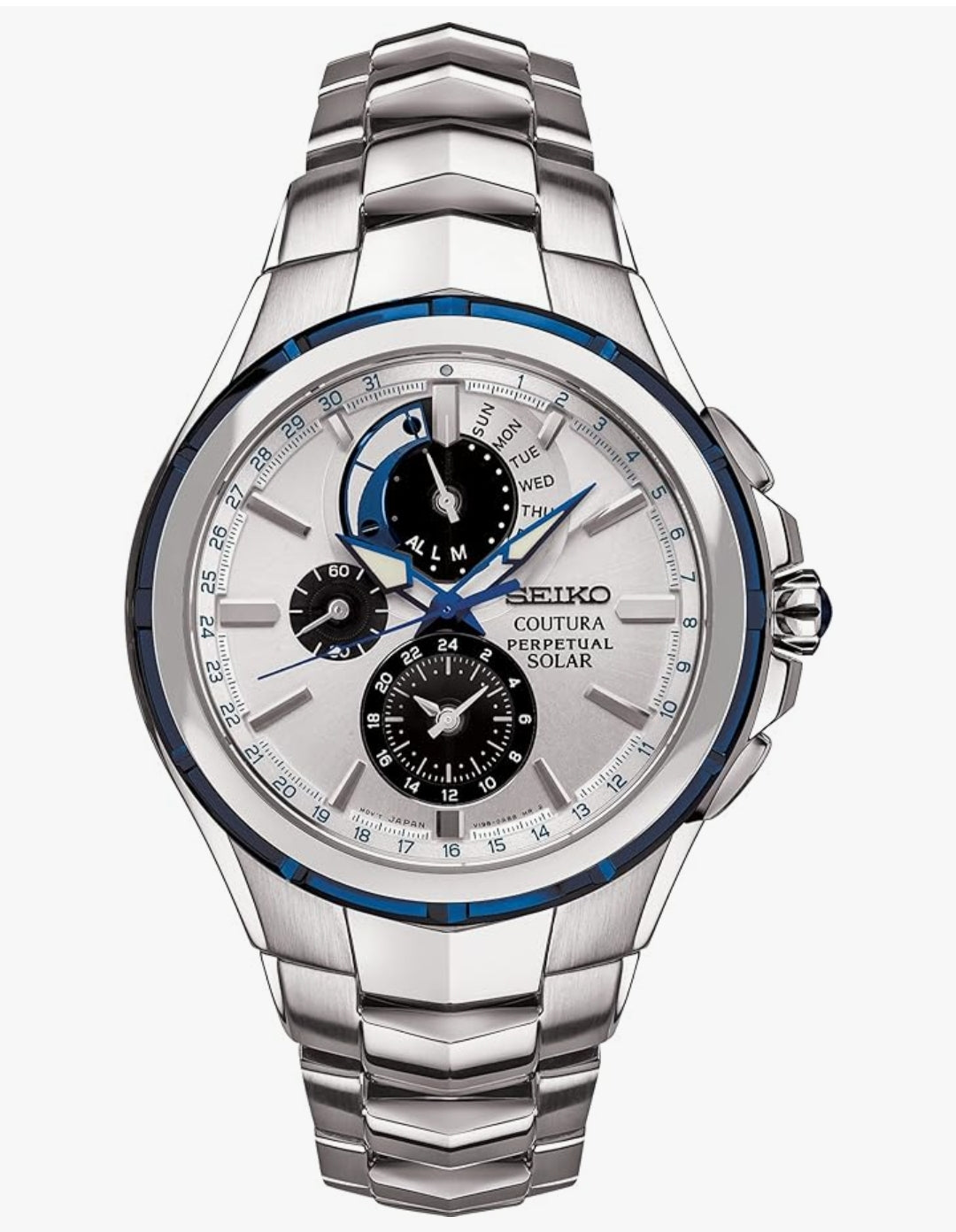 Seiko Coutura-versameling vir mans se sonkrag-eeufeeskema-alarmchronograafhorlosie