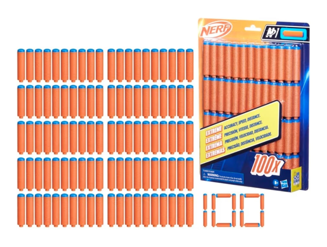 Nerf N Series N1 Darts, Includes 100 Darts, Compatible Only w/ Nerf N Series Blasters (1PK)