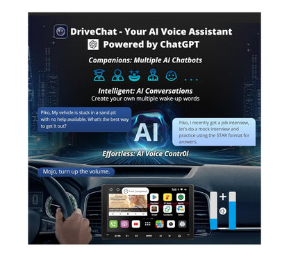 Ultra Nuwe 9" QLED Dubbel Din Android Motorstereo, 8-Kern 4G LTE/WiFi, Draadlose CarPlay&Android Auto, Dubbele Bluetooth met aptX HD, GPS-nasporing & KI-klets