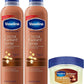 Vaseline Cocoa Radiant Spray Body Lotion 2-Pack + Mini Lip Therapy for Soft, Glowing Skin & Lips