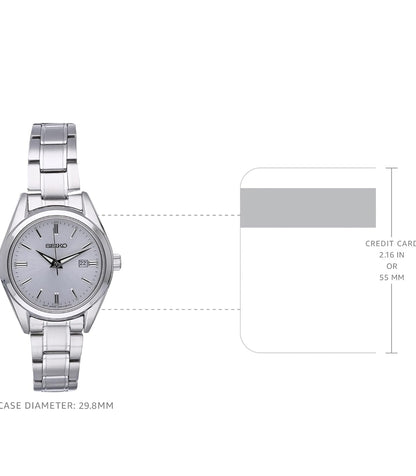 SEIKO Horlosie Datumkalender, en Waterbestand tot 100m - Silwer