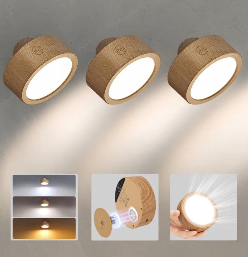 LED Wall Mounted Lights Wall Sconces Lamp 3 Color Temps Burlywood Rechargeable, Remote and Touch Control 5500mAh (3 PK)