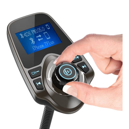 Bluetooth Motor-FM-sender Oudio-adapter Ontvanger Draadlose Handvrye Motorstel TF-kaart AUX 1.44 Skerm – Bruin