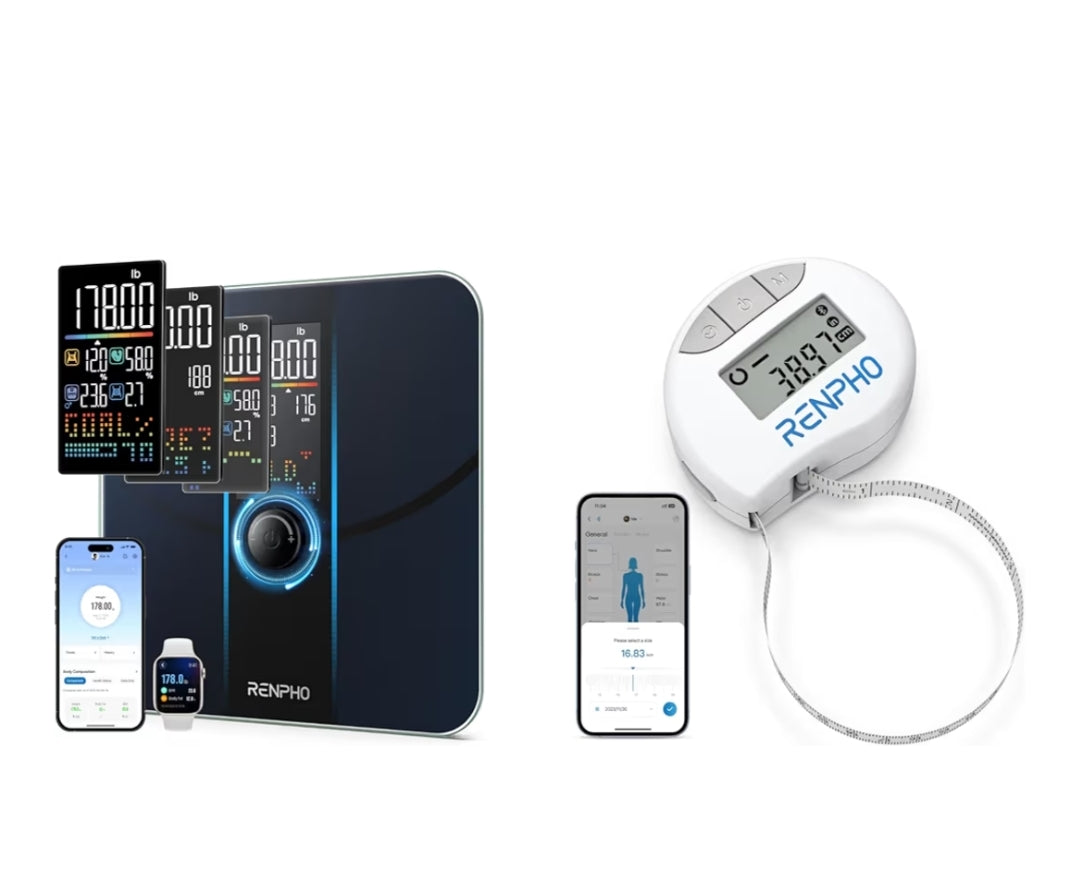 Smart Scale for Body Weight for BMI and Body Smart Tape Measure for Weight Loss