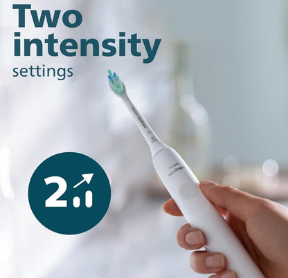 Philips Sonicare 4100 Herlaaibare Elektriese Tandeborsel, met Druksensor, 2 Intensiteitinstellings- Wit (Model HX3681/23)
