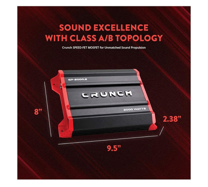 Crunch Ground Pounder GP-2000.2 2000 Watt 2 Kanaal Versterker - NUUT