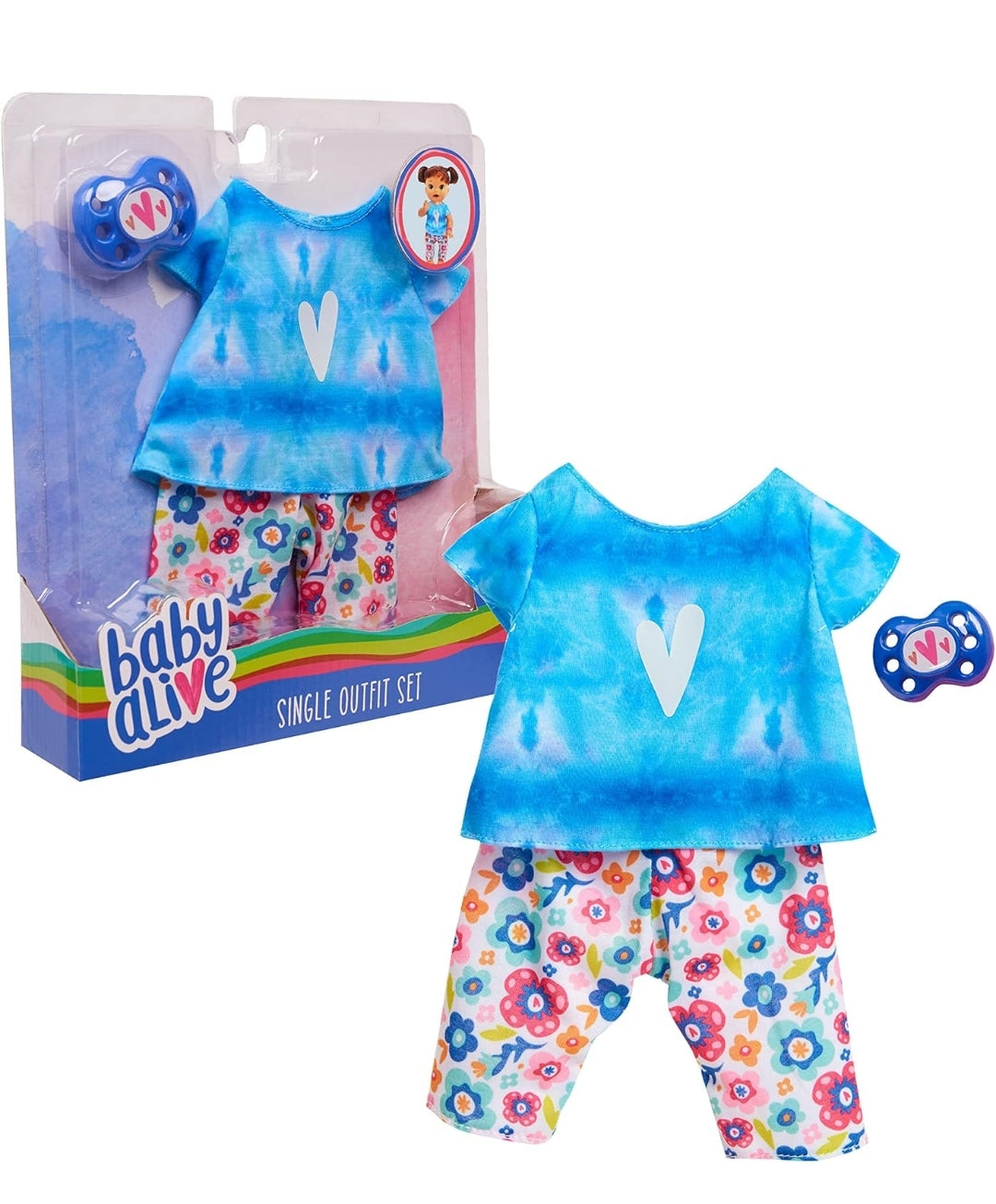 Baby Alive Single Outfit Set and Accessories, Tie Dye Tee, Fits Most 12" - 14" Dolls, Kids Toys for Ages 3 Up by Just Play