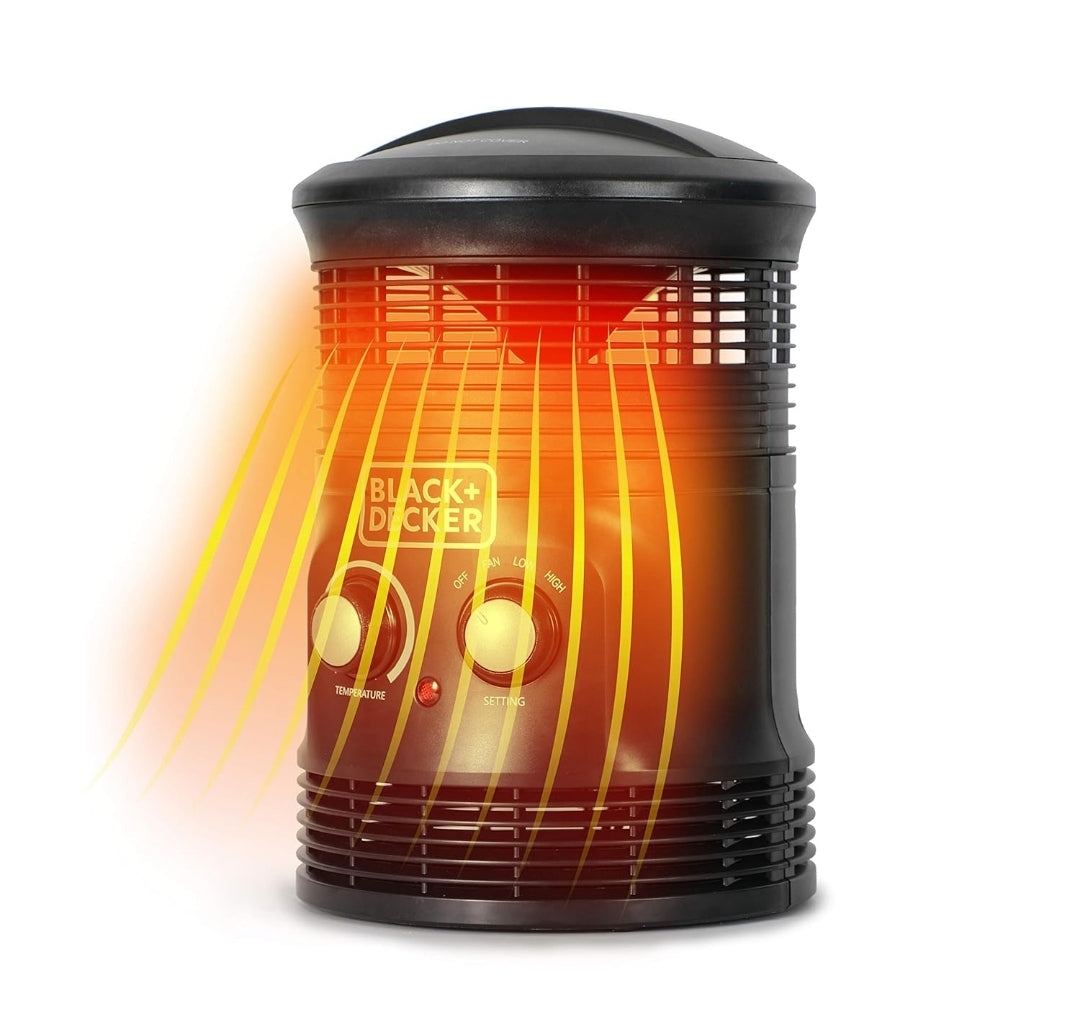 Black+Decker 360˚ Portable Heater Fan Combo 2in1 Personal Mini Space Heater