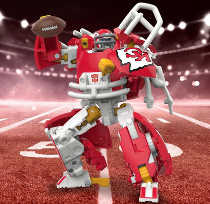 Transformers NFL Kansas City Chiefs KC-59, 5.5-Inch Action Figure Changes from Robot to Helmet, Football Toys for Ages 8+