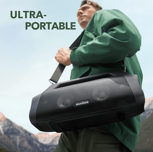 Soundcore Anker Motion Boom Plus IP67 Buite-luidspreker met 80W Stereo Klank, Swart