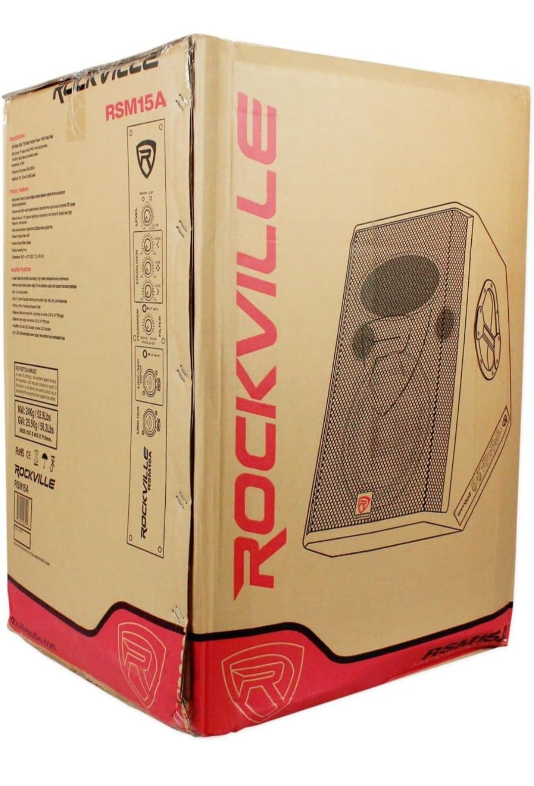 Rockville RSM15A 15" 1400 Watt 2-Way Powered Active Stage Floor Monitor Speaker