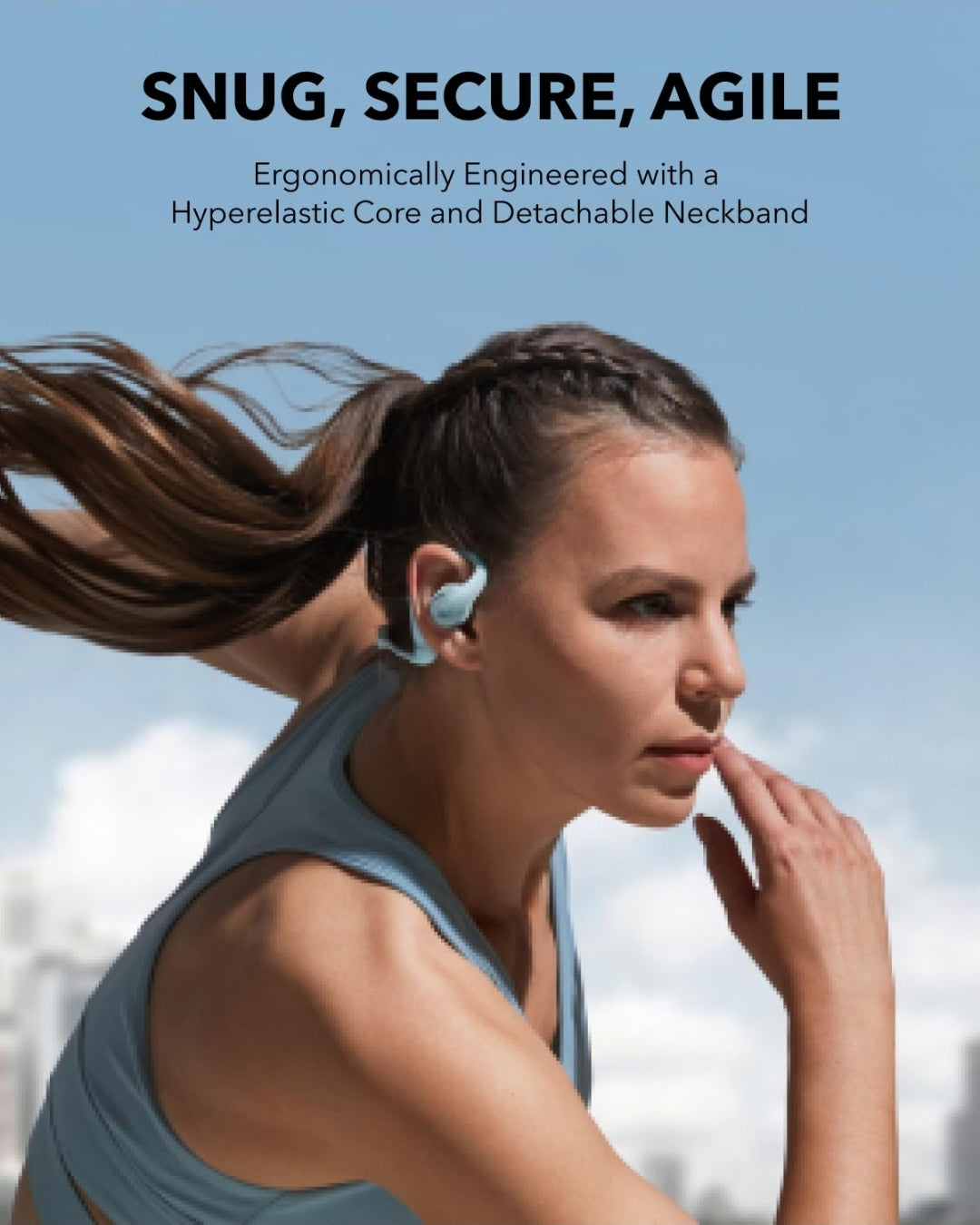 Soundcore by Anker AeroFit Pro Open-Ear Headphones, Ultra Comfort, Secure Fit, Ergonomic Design, Rich Sound with LDAC, Bluetooth 5.3, IP55 Water-Resistant, 46H Playtime, App Control, Wireless Earbuds