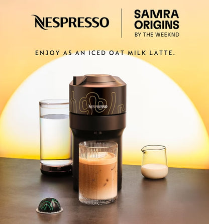Nespresso Vertuo Pop+ Koffie- en Espressomaker deur De'Longhi, Samra Origins deur The Weeknd, Dubbele Espresso - Liggebraai (20Stk)