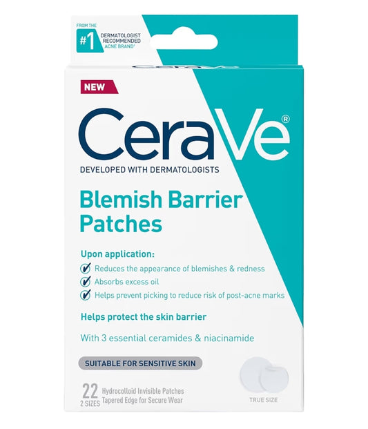 CeraVe Hidrokolloïed Vlekkolletjies, Olie-absorberende Kolbeheer met Seramiede en Niasienamied - Alle Velkleure (22st)