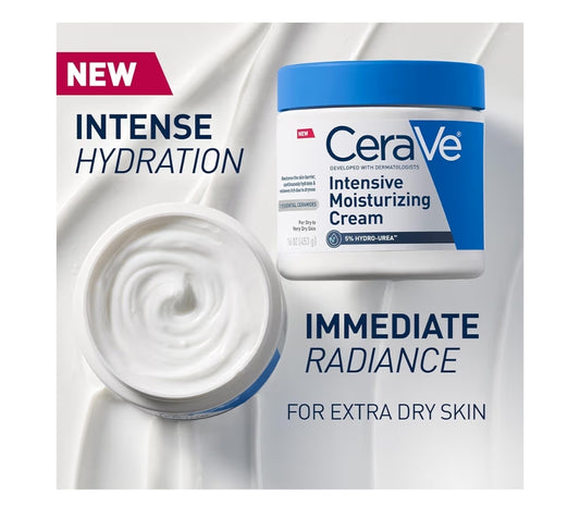 CeraVe Intensiewe Bevogtigende Room, Liggaamsbevogtiger m/ Karitébotter, 72H Hidrasie + Velversperringsherstel - 19oz