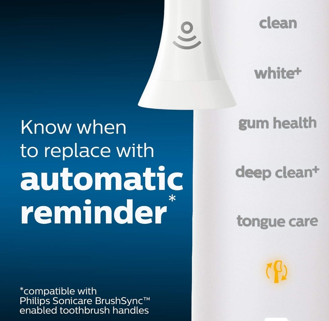 Philips Sonicare Genuine W DiamondClean Replacement Toothbrush Heads, 4 Brush Heads  (White) HX6064/65