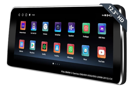12.3"  Android Car Stereo Compatible w/ BMW 3 Series E90 E91 E92 E93 2008-2012 CIC System, Wireless CarPlay & Android Auto, 4G LTE,GPS Tracking, Dual BT