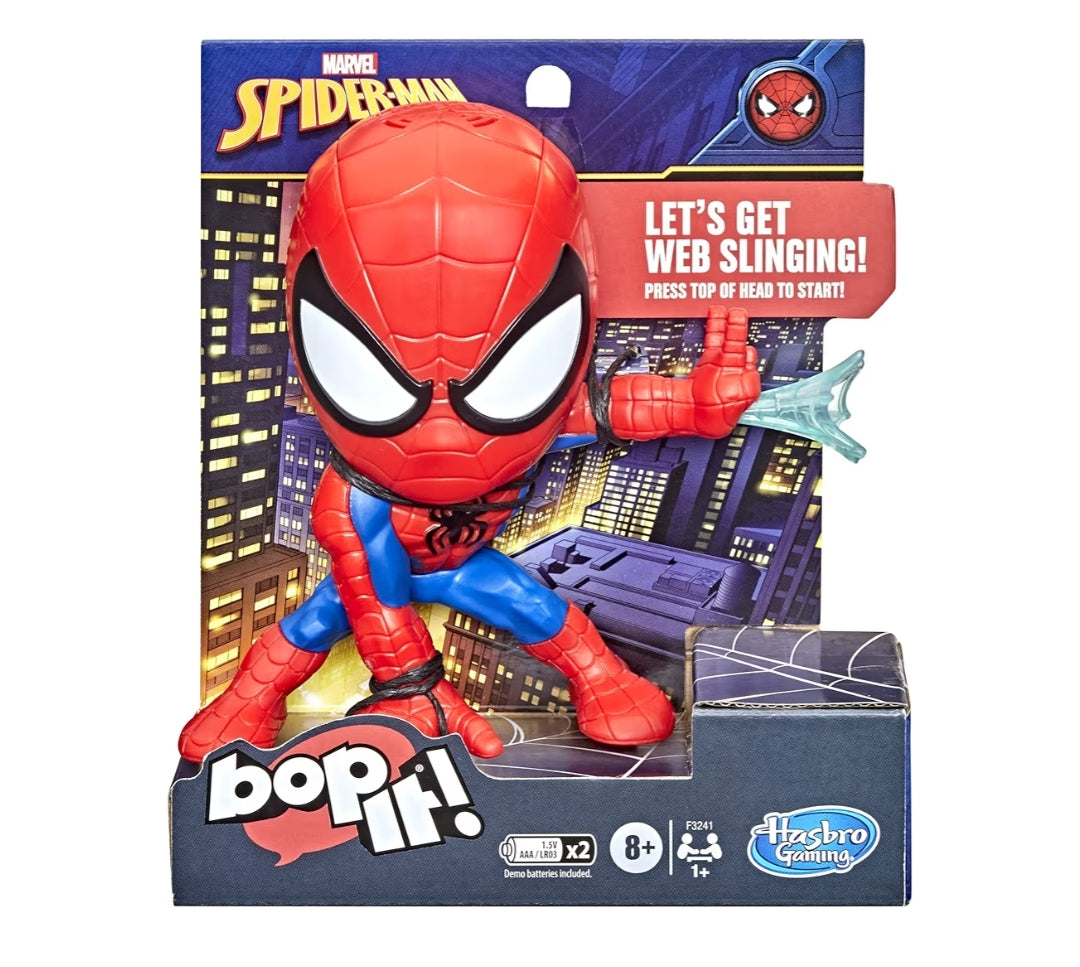 Hasbro Gaming Bop It! Marvel Spider-Man Edition Marvel Toys, 1 or More Players, Ages 8 and Up