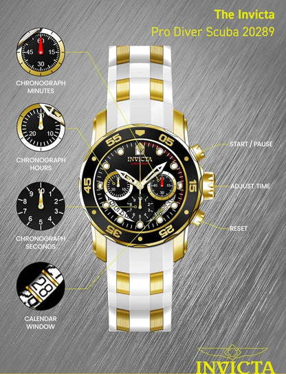 Invicta Men's 20289 Pro Diver Analog Display Quartz White Watch