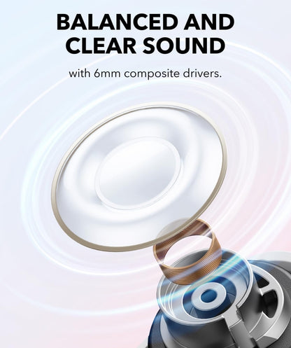 Soundcore A30i by Anker, Smart Noise Cancelling Earbuds, Lipstick-Shaped Stylish Design, Tiny, Lightweight Comfort, Clear Sound, IP54, 15H Playtime in ANC Mode, Wireless Earbuds, Bluetooth 5.4