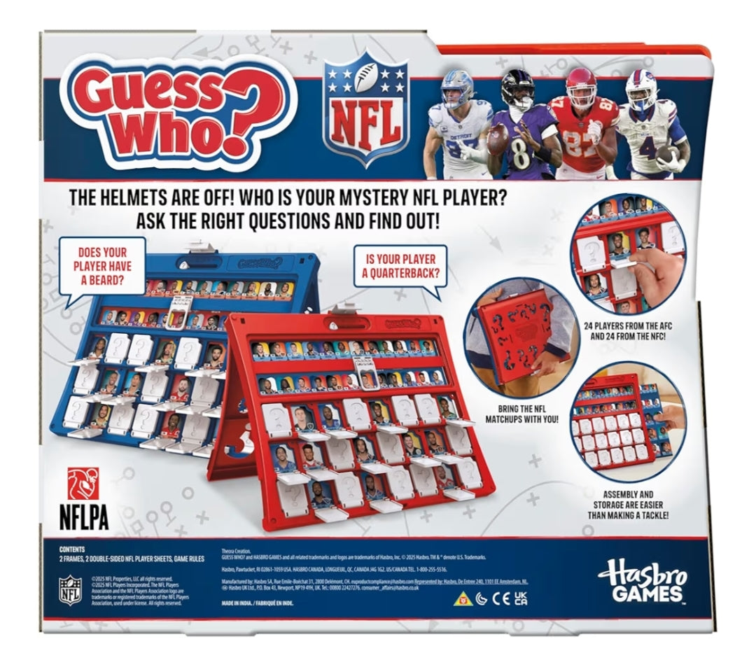 Guess Who? NFL Edition Board Game for Kids and Families | Ages 6+ | 2 Players - Football Games