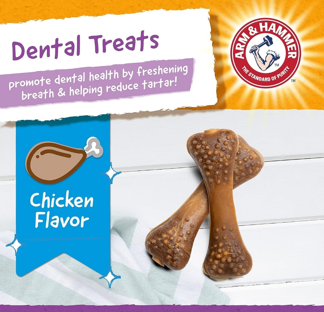 Arm & Hammer for Pets Nubbies Dental Treats for Dogs with Baking Soda and Calcium, Treat Chews Help Fight Bad Breath, Plaque & Tartar, Chicken, Value Bucket, 139 Pcs (Packaging may vary)