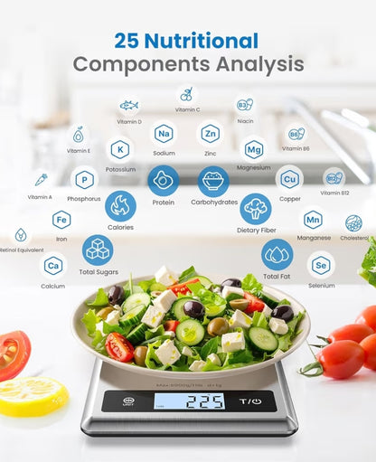 Bundle Smart Body Measuring Tape + Digital Food Scale with Nutritional Calculator, Smart Food Kitchen Scale