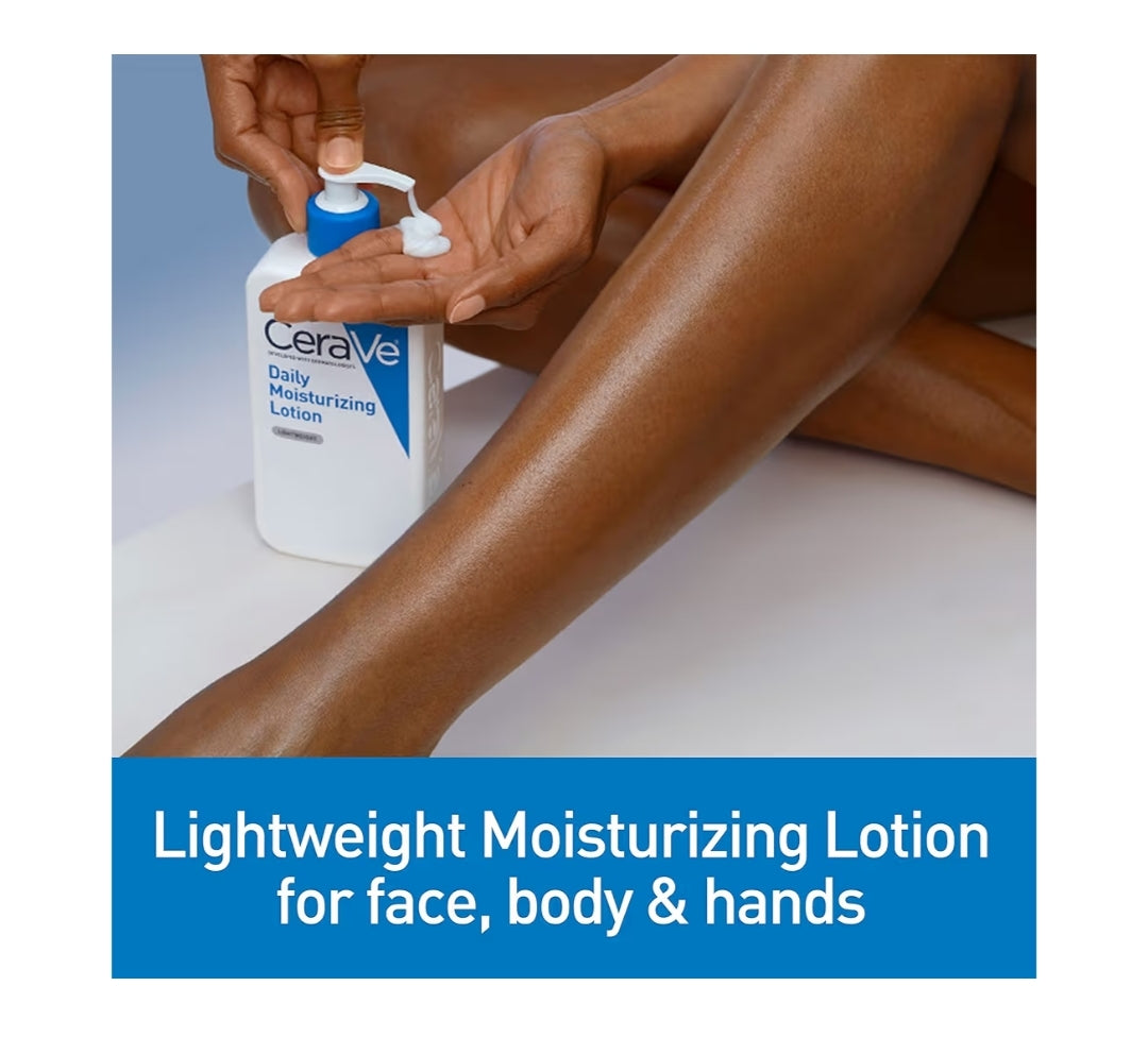 CeraVe Daaglikse Bevogtigende Melk vir Droë Vel, Liggaamsmelk en Gesigbevogtiger met Hialuronsuur en Seramied (19 Oz)