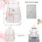 Backpack for Girls Laptop Backpacks 15.6 Inch College Cute Bookbag Anti Theft Primary Elementary School Bag Casual Daypack for Students Teens Girl Women (Beige)