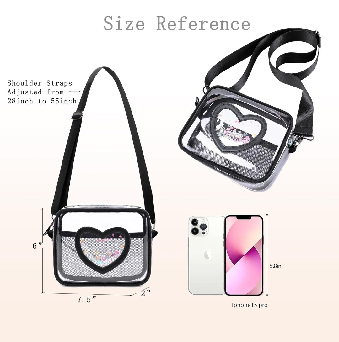 Clear Crossbody Bag for Women Girls Kids Purse Toddlers Shoulder Messenger Handbags Transparent Bags Wallet Pouch