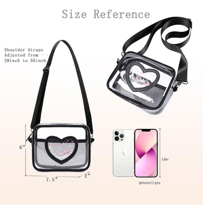 Clear Crossbody Bag for Women Girls Kids Purse Toddlers Shoulder Messenger Handbags Transparent Bags Wallet Pouch