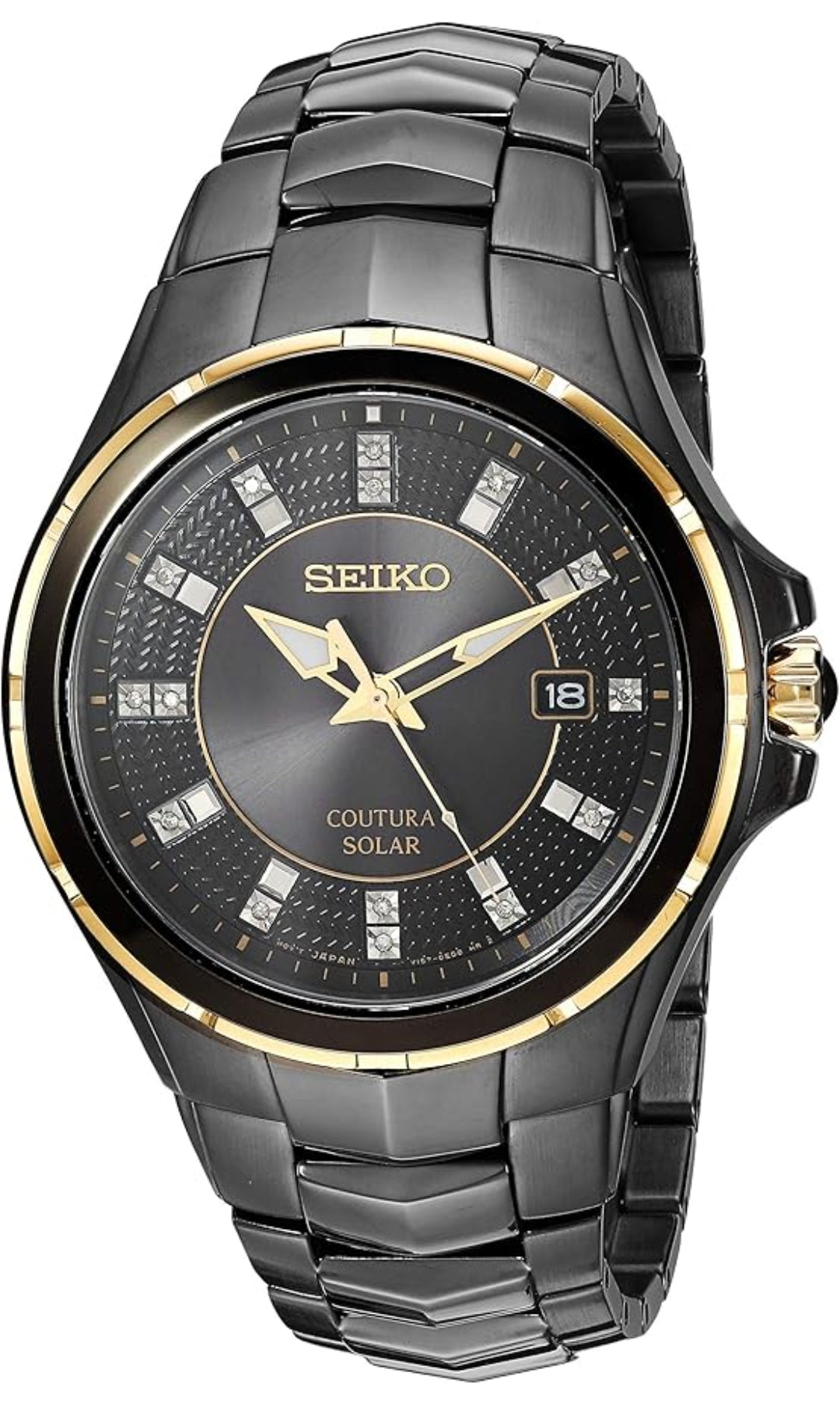 Seiko Horlosie Coutura Versamelings Sonkrag Diamantwyserplaat Horlosie