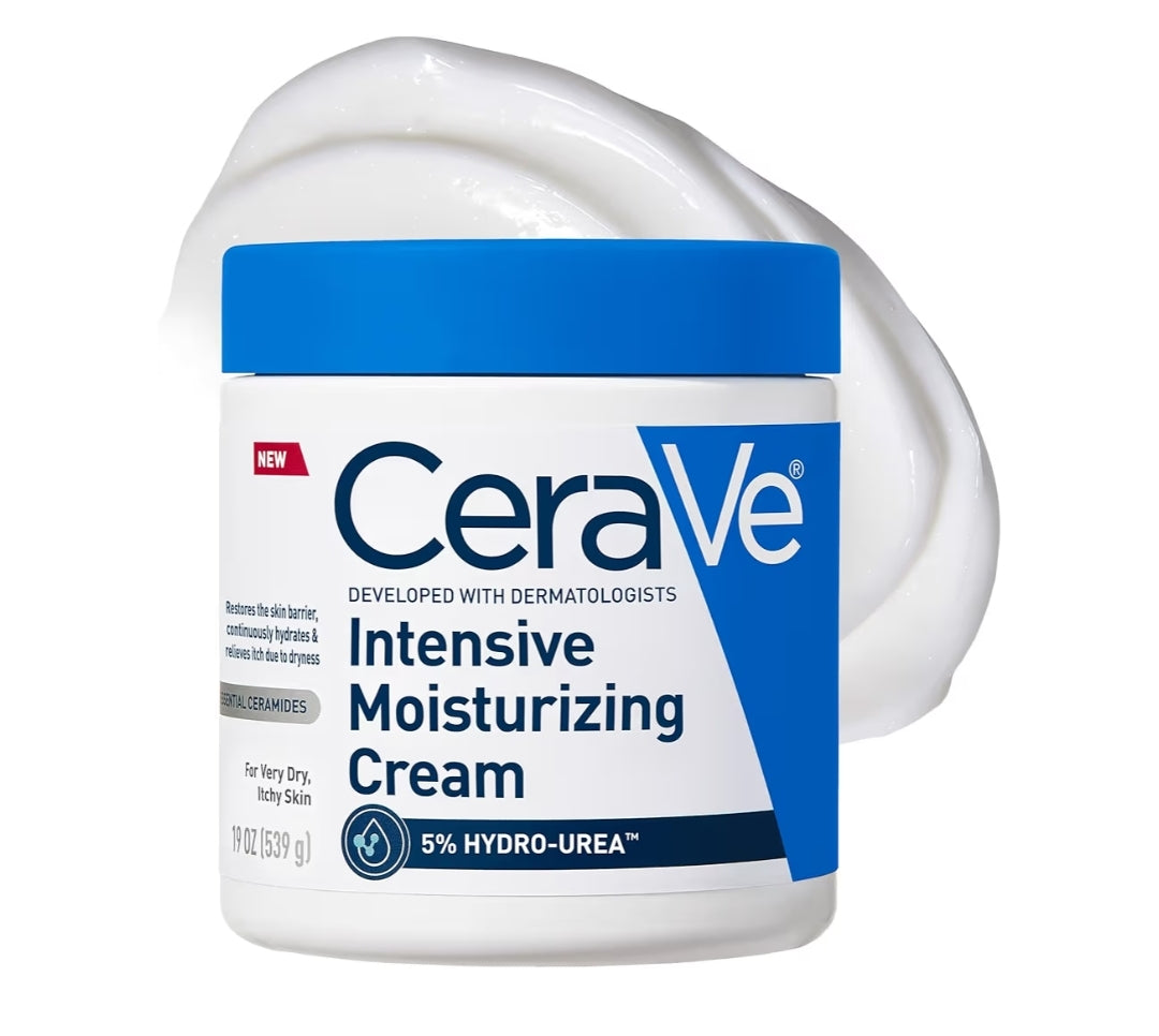 CeraVe Intensiewe Bevogtigende Room, Liggaamsbevogtiger m/ Karitébotter, 72H Hidrasie + Velversperringsherstel - 19oz